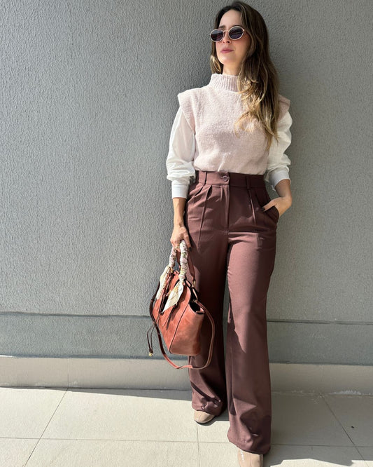 Colete Tricot ombros destacados Muscle rosé Avelã