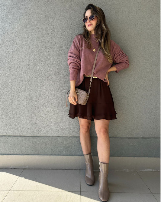 Vestido Marrom Boho Café