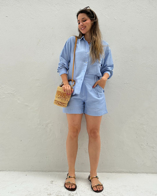 Conjunto de Short e Camisa Alfaiataria Romã