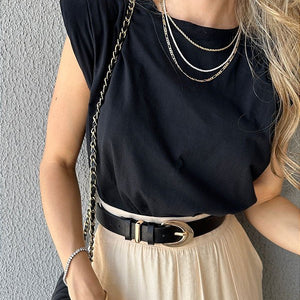 Muscle tee com ombreira preto Banana