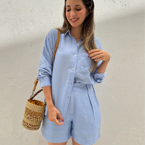 Conjunto de Short e Camisa Alfaiataria Romã