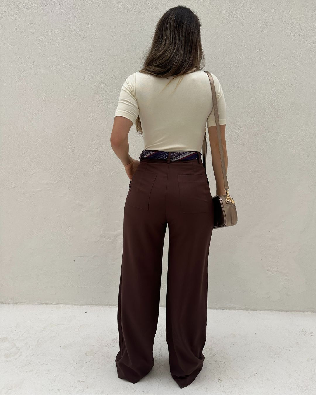 Calça Alfaiataria Wide Leg Cacau