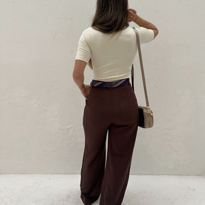 Calça Alfaiataria Wide Leg Cacau