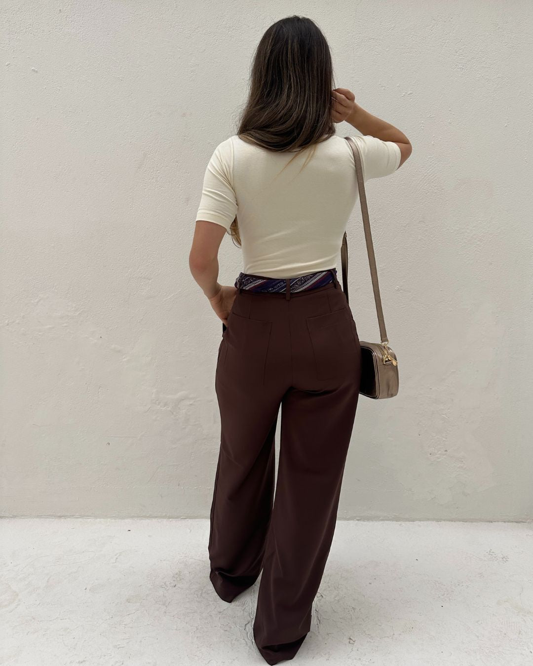 Calça Alfaiataria Wide Leg Cacau