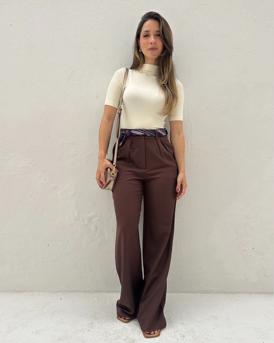 Calça Alfaiataria Wide Leg Cacau
