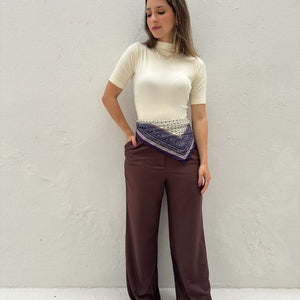 Calça Alfaiataria Wide Leg Cacau