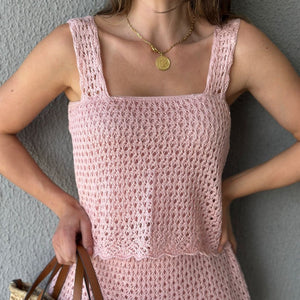 Conjunto Tricô de Blusa e Saia Peplum Tricô Tulipa