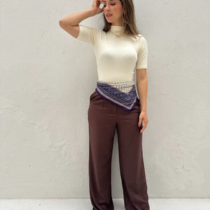 Calça Alfaiataria Wide Leg Cacau