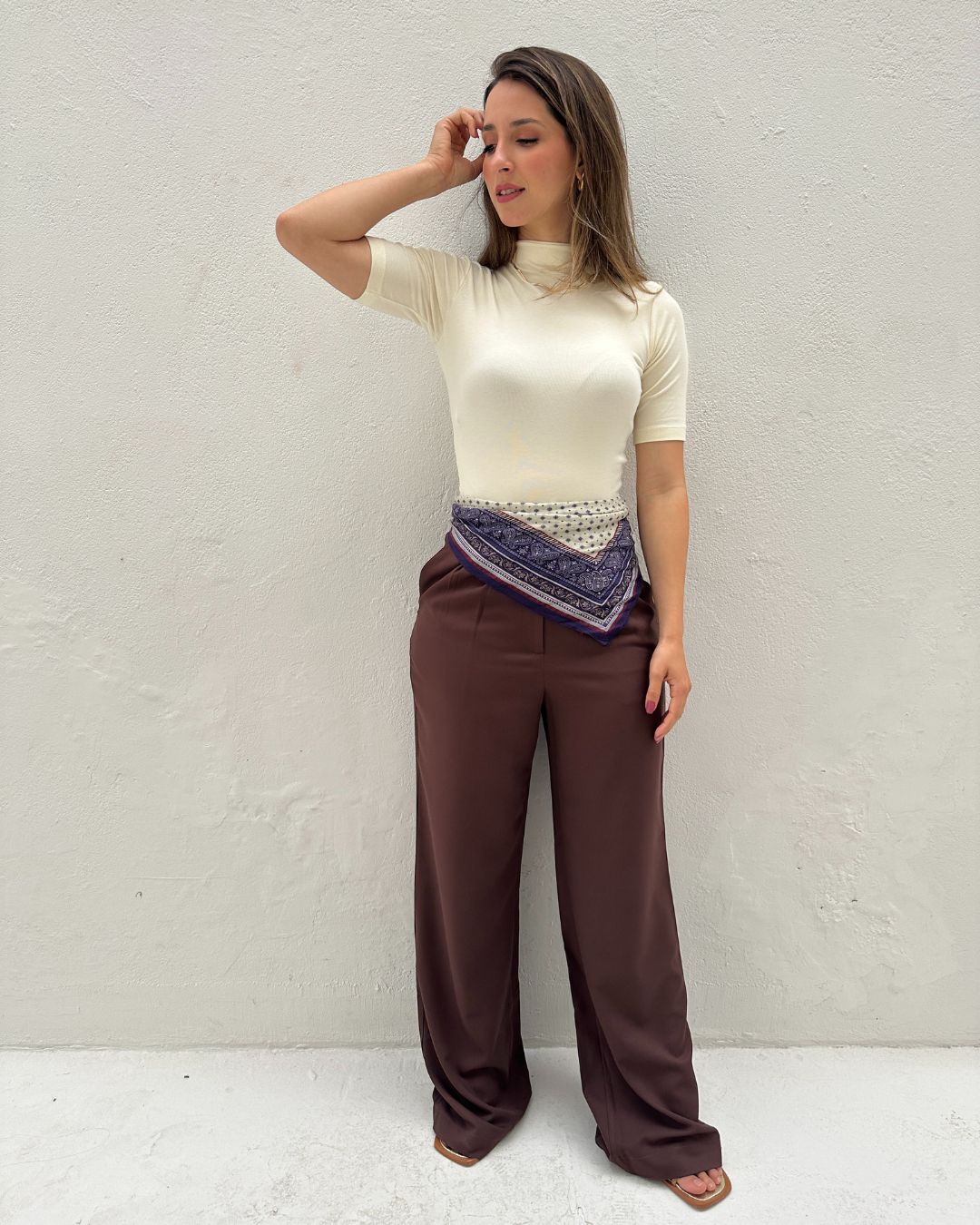 Calça Alfaiataria Wide Leg Cacau