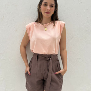 Muscle tee com ombreira laranja claro Banana