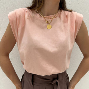 Muscle tee com ombreira laranja claro Banana