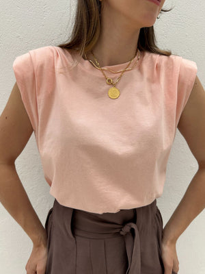 Muscle tee com ombreira laranja claro Banana