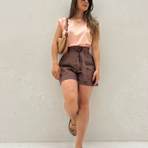 Muscle tee com ombreira laranja claro Banana