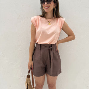 Muscle tee com ombreira laranja claro Banana