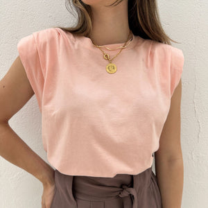 Muscle tee com ombreira laranja claro Banana