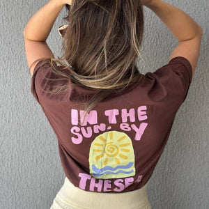 T-shirt 100% Algodão com Estampa Frente e Costas Marrom Cajá