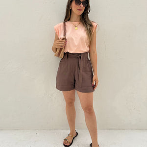 Muscle tee com ombreira laranja claro Banana