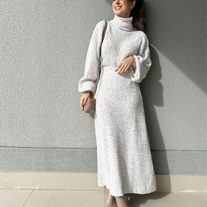 Conjunto Tricô Mescla Areia Orquídea