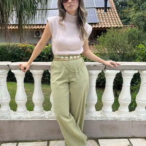 Colete Tricot ombros destacados Muscle rosé Avelã