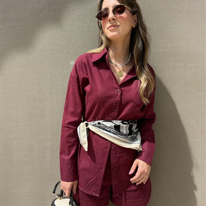 Conjunto de Algodão Short e Camisa Marsala Jambo