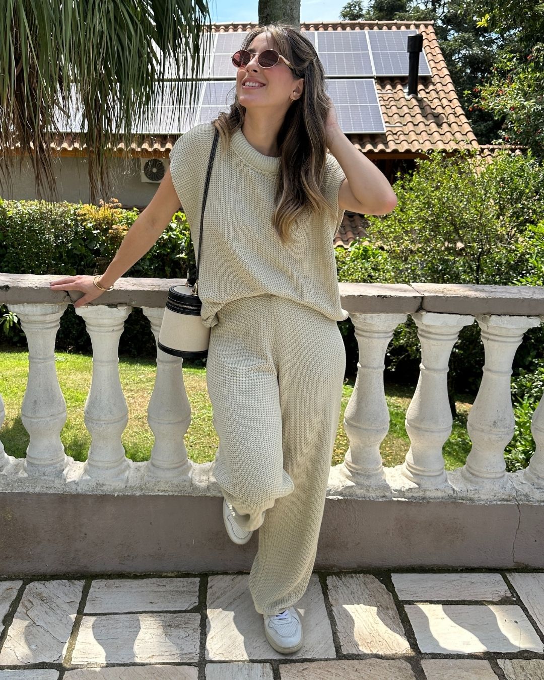 Conjunto Calça e Colete Crú Lavanda