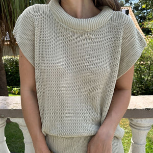 Conjunto Calça e Colete Crú Lavanda