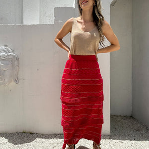Regata  cropped  com decote V luréx dourado Avelã