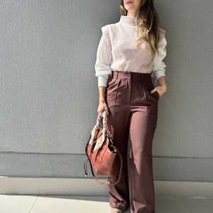 Colete Tricot ombros destacados Muscle rosé Avelã