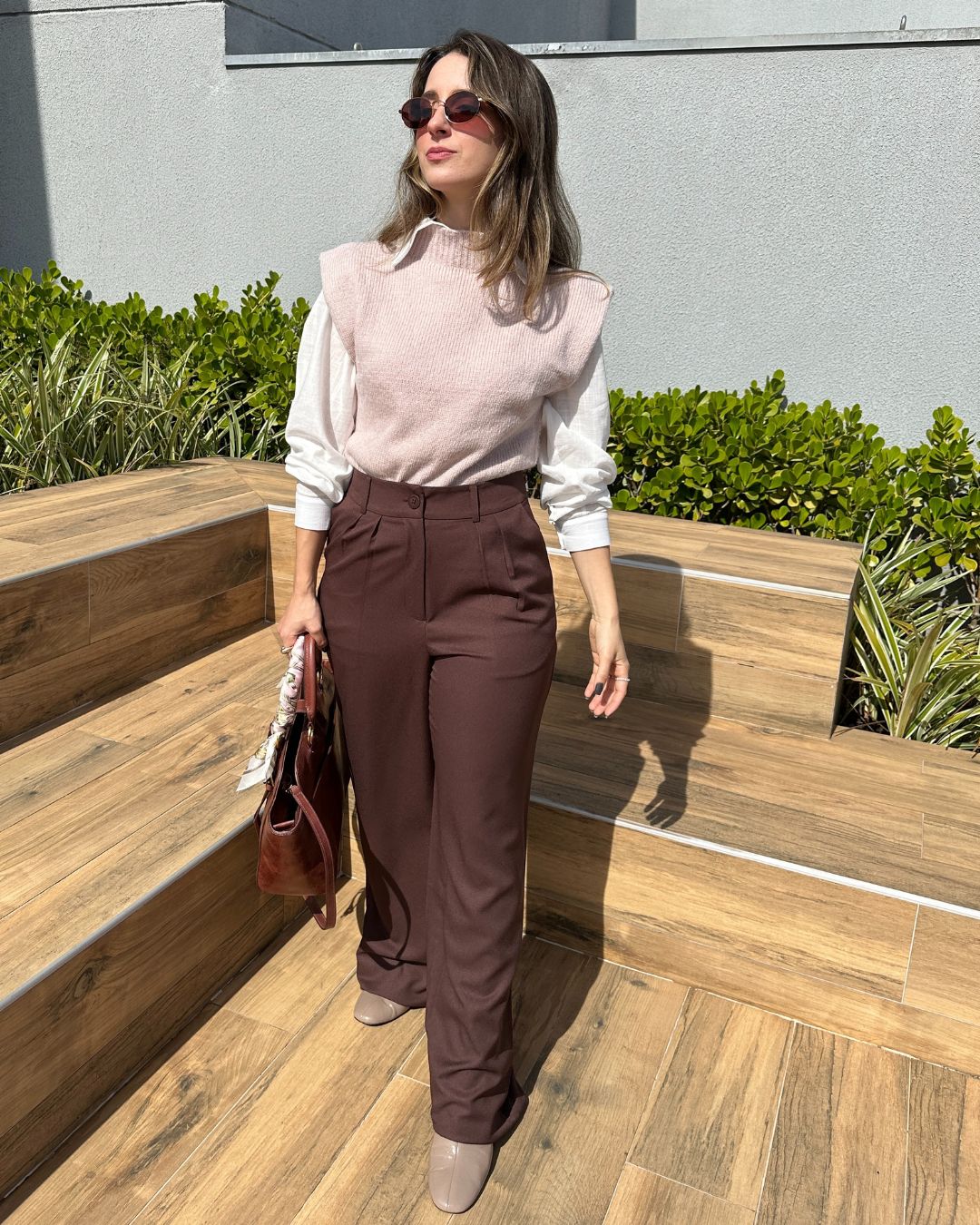 Colete Tricot ombros destacados Muscle rosé Avelã