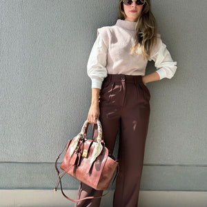 Colete Tricot ombros destacados Muscle rosé Avelã