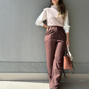 Colete Tricot ombros destacados Muscle rosé Avelã