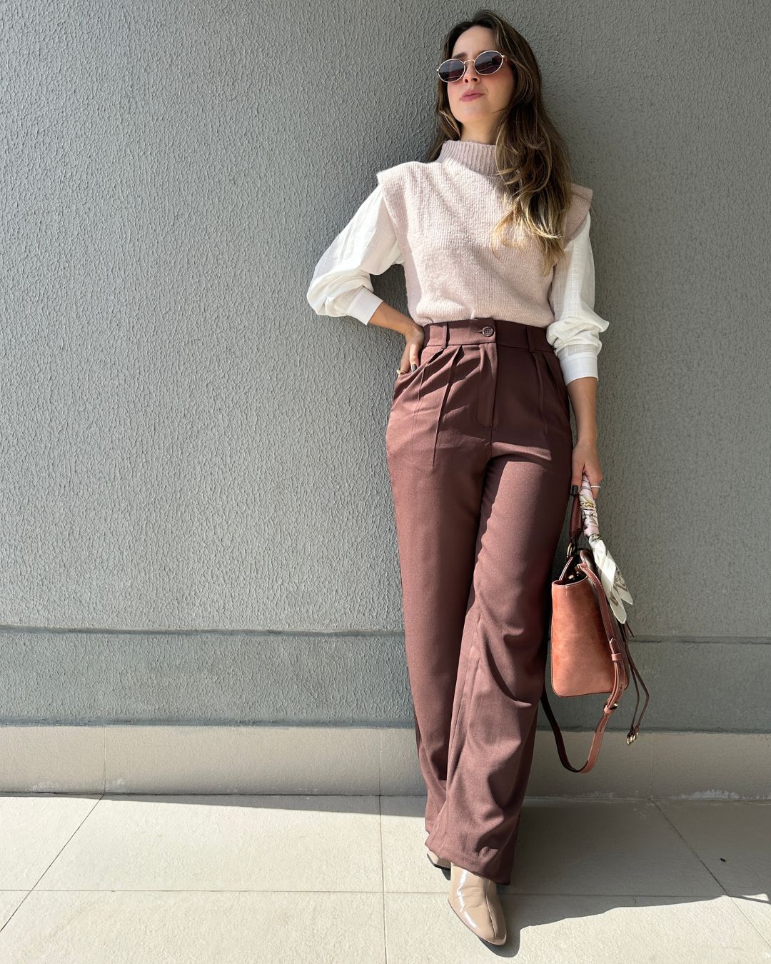 Colete Tricot ombros destacados Muscle rosé Avelã