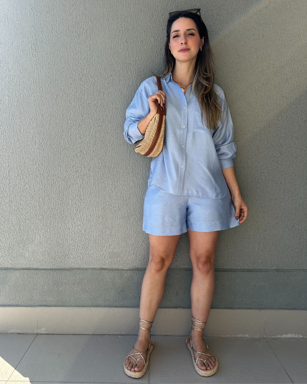 Conjunto de Short e Camisa Alfaiataria Romã
