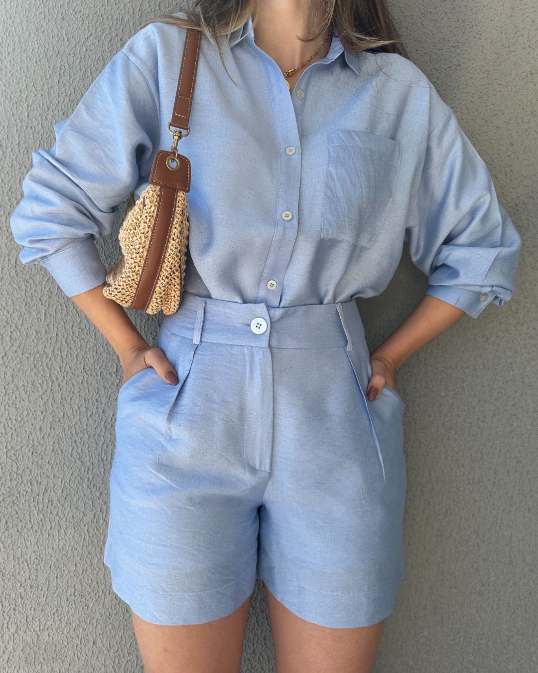 Conjunto de Short e Camisa Alfaiataria Romã