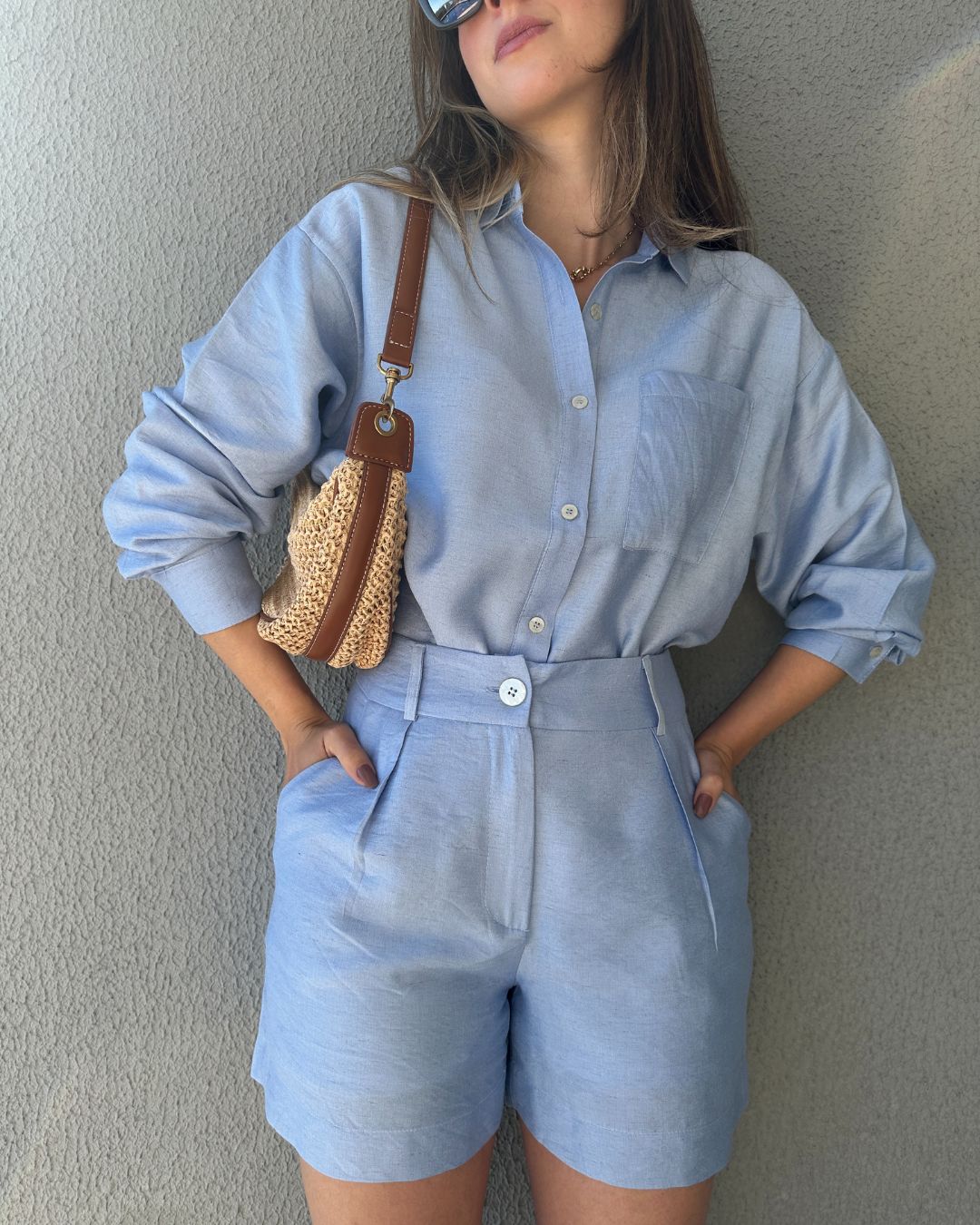 Conjunto de Short e Camisa Alfaiataria Romã