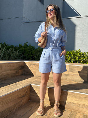 Conjunto de Short e Camisa Alfaiataria Romã