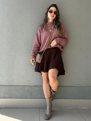 Vestido Marrom Boho Café