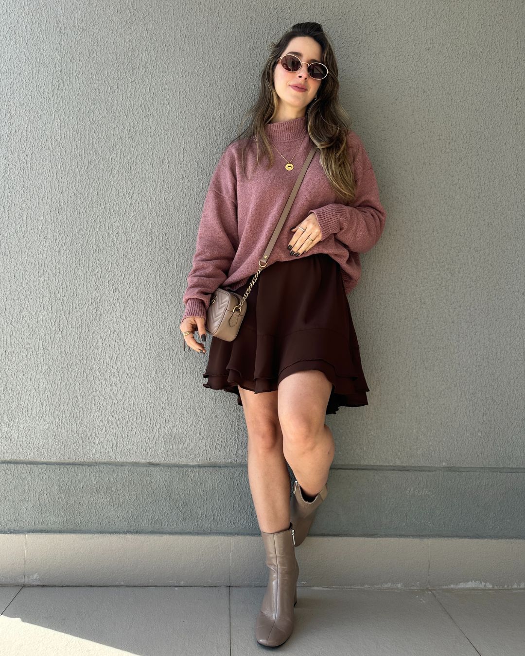 Vestido Marrom Boho Café