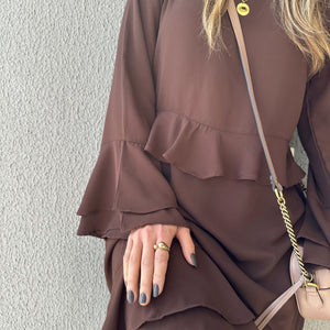 Vestido Marrom Boho Café