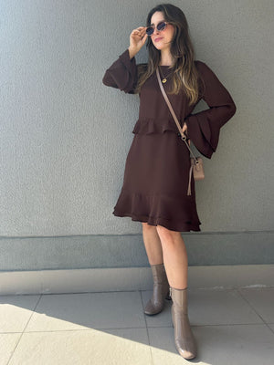 Vestido Marrom Boho Café