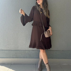 Vestido Marrom Boho Café
