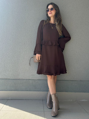 Vestido Marrom Boho Café