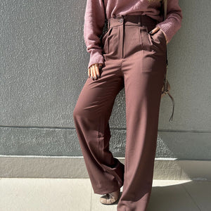 Calça Alfaiataria Wide Leg Cacau
