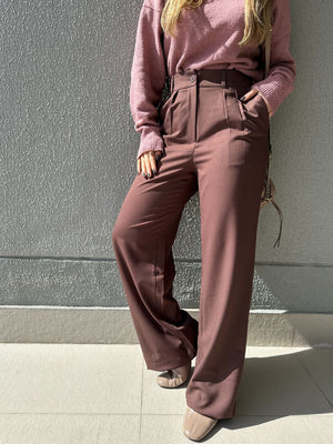 Calça Alfaiataria Wide Leg Cacau