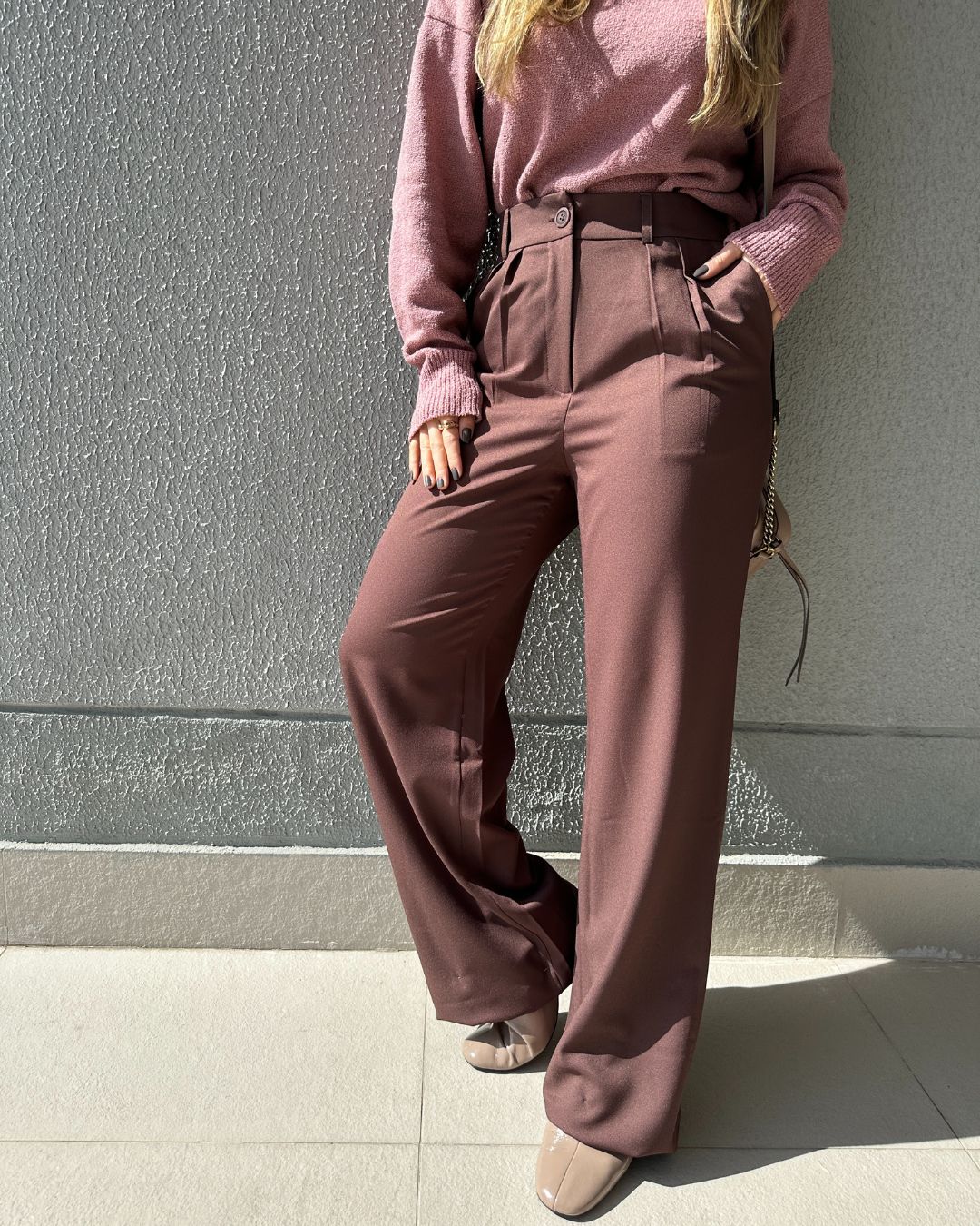 Calça Alfaiataria Wide Leg Cacau