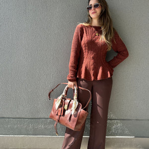 Calça Alfaiataria Wide Leg Cacau