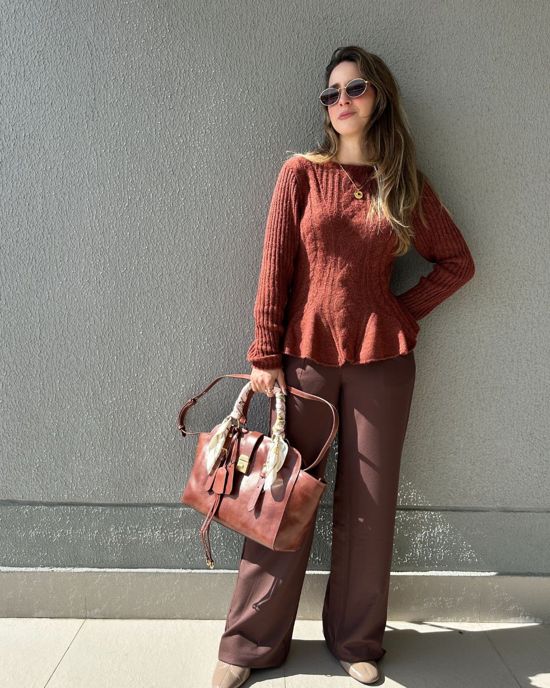 Calça Alfaiataria Wide Leg Cacau