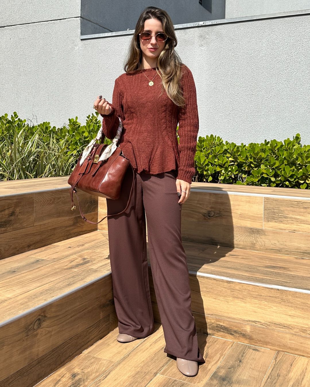Calça Alfaiataria Wide Leg Cacau