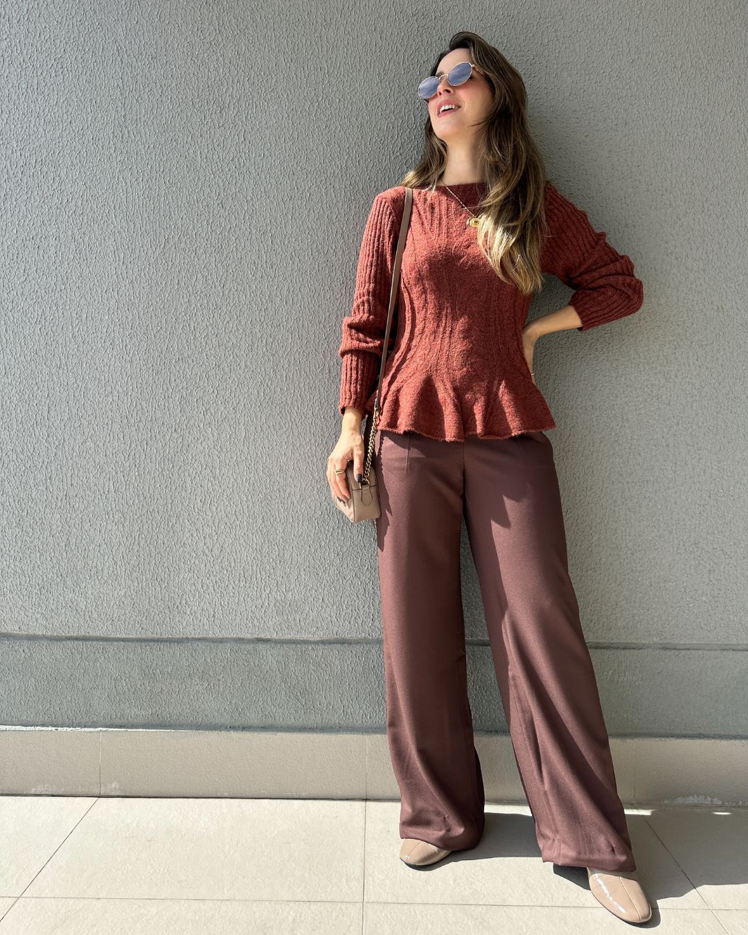 Calça Alfaiataria Wide Leg Cacau