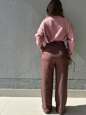 Calça Alfaiataria Wide Leg Cacau